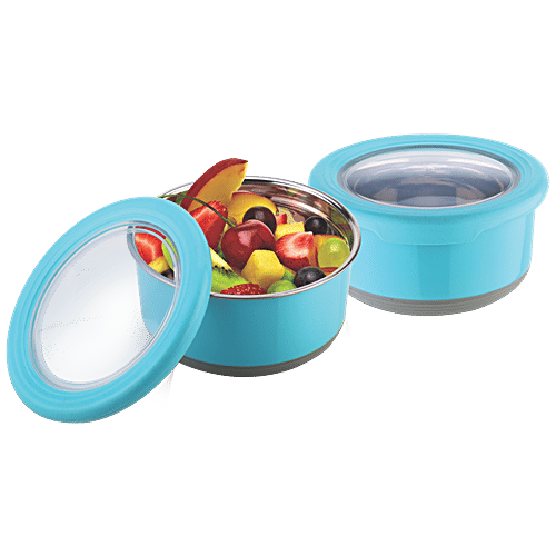 Joyo Steel Fusion Food Storage Stainless Steel Container - Assorted, 725 ml (Set of 2) Airtight & Leak Proof Performance