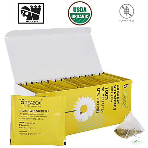 Buy Teabox Chamomile Green Tea Relieves Stress Relief & Supports