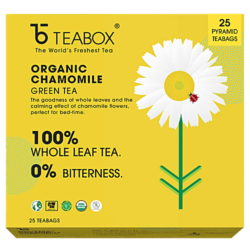 Buy Teabox Chamomile Green Tea Relieves Stress Relief & Supports