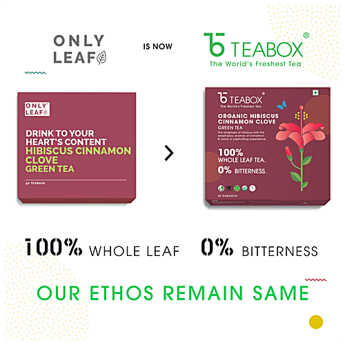 Buy Teabox Hibiscus Cinnamon Clove Green Tea Bags Supports Heart
