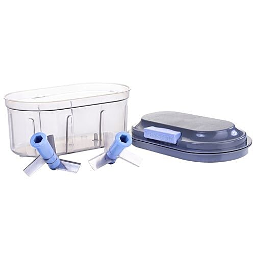 Crystal MKA116A Dual/Twin Turbo Dori Chopper - With Stainless Steel Blade, 6 Blade Chopping System, 1 pc MKA116A Unbreakable Container