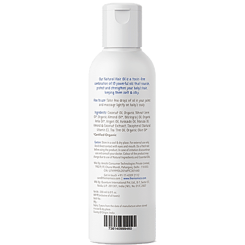 The Moms Co Natural 10-In-1 Baby Hair Oil, 200 ml  
