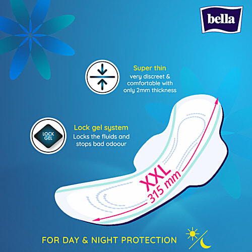 Bella Perfecta Ultra Night Sanitary Napkins - XXL, Breathable, Extra Soft, 4 Freedom Zones, 14 pcs 4 Freedom Zones