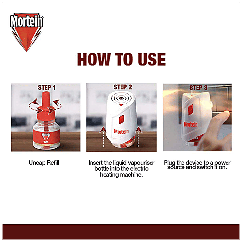 Mortein Insta Mosquito Repellent Liquid Refill - 100% Protection From Dengue Mosquitoes, 35 ml Pack of 6 