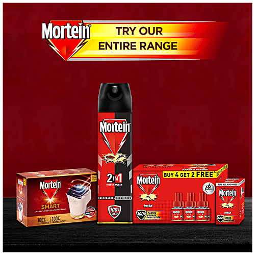 Mortein Insta Mosquito Repellent Liquid Refill - 100% Protection From Dengue Mosquitoes, 35 ml Pack of 6 