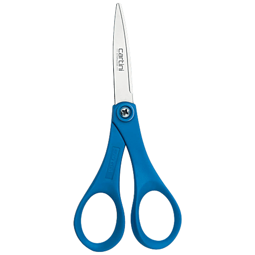 Cartini by Godrej Stainless Steel Safety Scissors With Blue Handle, 1 pc  