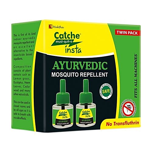 Catche Insta Ayurvedic Mosquito Repellent, 90 ml (TWIN PACK) 