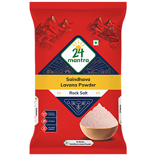 24 Mantra Organic Himalayan Rock Salt/Namak Powder, 1 kg  No Added Additives
