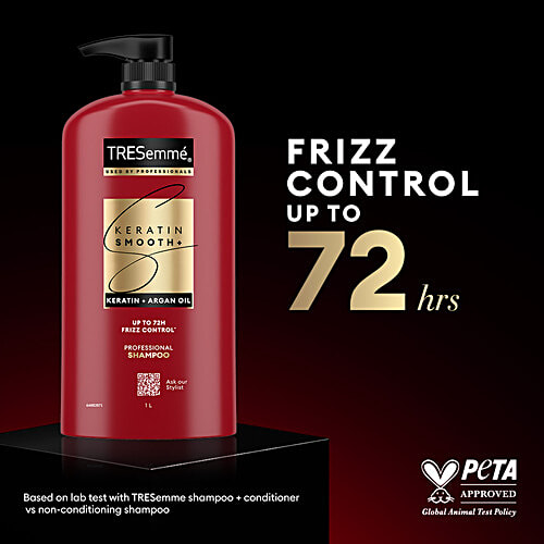 Tresemme Keratin Smooth+ Argan Oil Professional Shampoo, 1 L  With Argan & Keratin Oil, Up to 72H Frizz Control