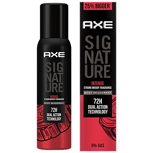 Axe Signature Intense Men's Body Deodorant, 154 ml No Gas & Long-Lasting Deo