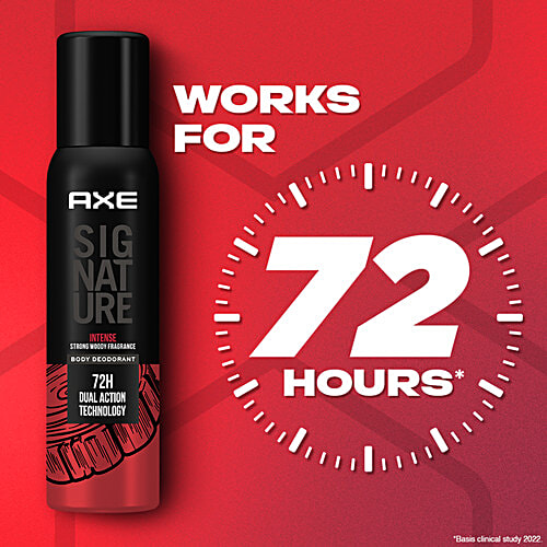 Axe Signature Intense Men's Body Deodorant, 154 ml No Gas & Long-Lasting Deo