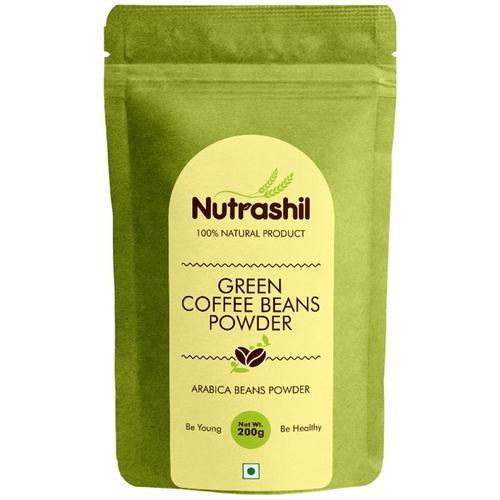 Nutrashil Green Coffee Beans Powder - Arabica, 200 g Pouch 