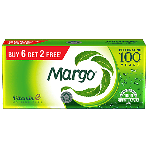 Margo Original Neem Soap With Goodness Of 1000 Neem Leaves, 75 g 4x75 g With Goodness of 1000 Neem Leaves