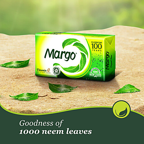 Margo Original Neem Soap With Goodness Of 1000 Neem Leaves, 75 g 4x75 g With Goodness of 1000 Neem Leaves