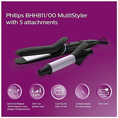 Buy Philips BHH811/00 Hair MultiStyler Kit Combo Pack, Black Online