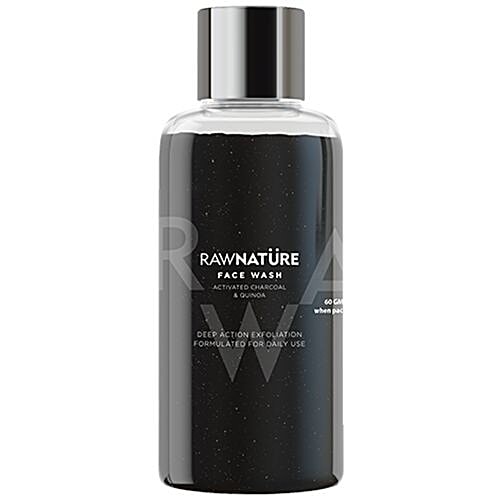 RawNature Activated Charcoal & Quinoa Face Wash - Mini, 60 g  