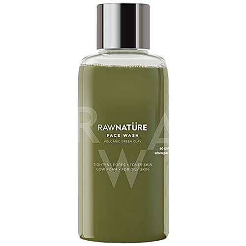 RawNature Volcanic Green Clay Face Wash - Mini, 60 g  