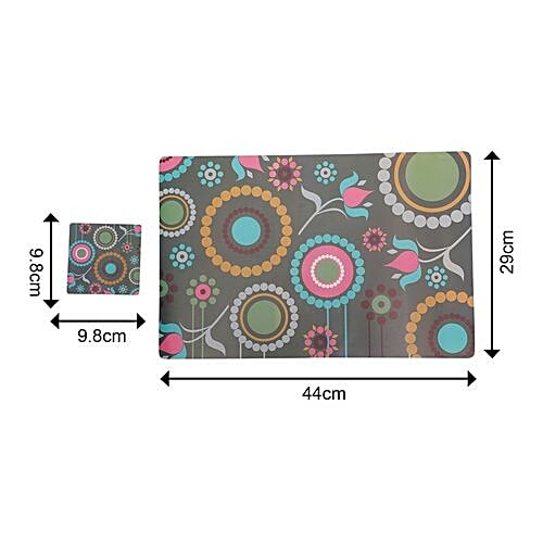 DP Dining Mat With Coasters Plastic - Multicolour, BB172-0, 12 pcs  