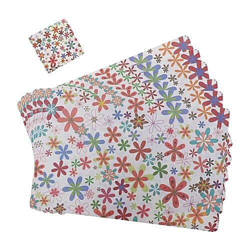 DP Dining Mat With Coasters Plastic - Multicolour, BB172-2, 12 pcs  