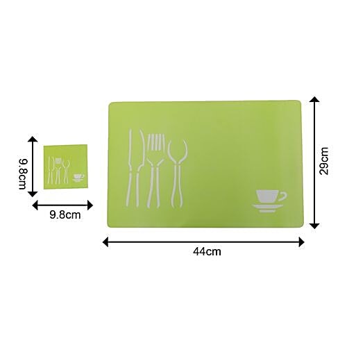 DP Dining Mat With Coasters Plastic - Green, BB172-3, 12 pcs  