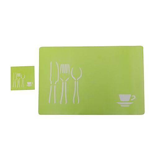 DP Dining Mat With Coasters Plastic - Green, BB172-3, 12 pcs  