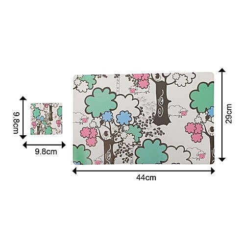 DP Dining Mat With Coasters Plastic - Multicolour, BB172-12, 12 pcs  