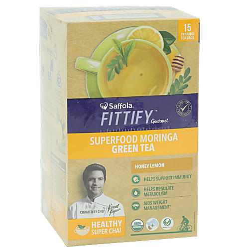 Buy Saffola FITTIFY Gourmet Superfood Moringa Green Tea Honey Lemon Online at Best Price of Rs