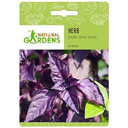 National Gardens Dark Opal Basil Herb Seeds, 50 Seeds  