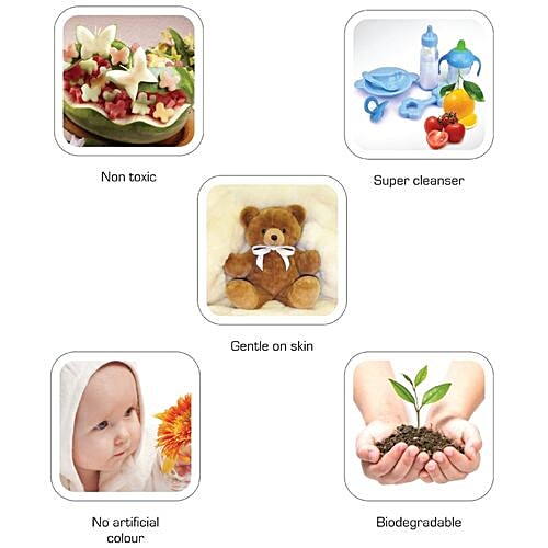 LuvLap Anti-Bacterial Baby Bottle Accessories & Vegetable Liquid Cleanser, 1 L