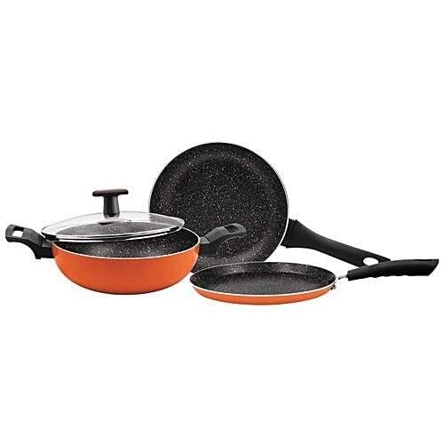 Treo La Culinaire Granito Non Stick Cookware Set - Orange, Set of 3  