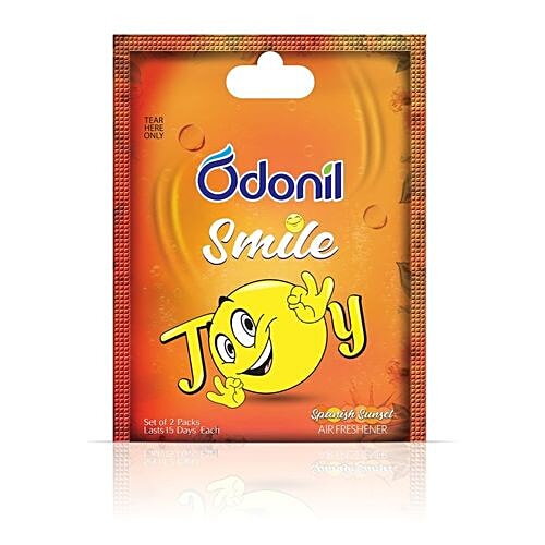 Odonil  Smile Joy Bathroom & Car Freshener - Twin Pack, 10 g (Pack of 2) Lasts 15 Days Each