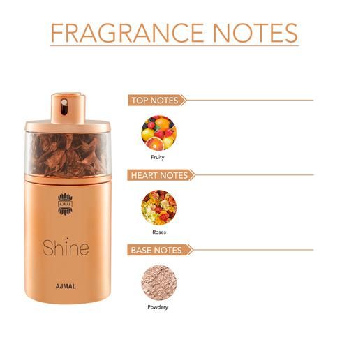 Ajmal Shine EDP Fruity Perfume For Women, 75 ml  