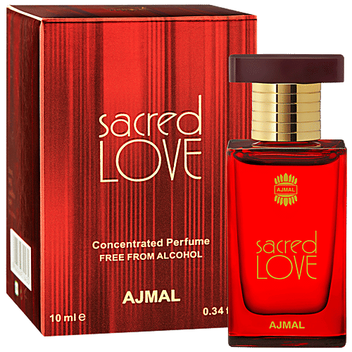 Ajmal Sacred Love Concentrated Floral Perfume Free From Alcohol For Women, 10 ml  Free from Alcohol