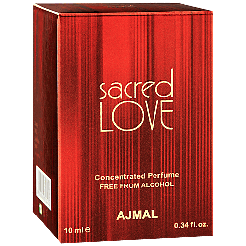 Ajmal Sacred Love Concentrated Floral Perfume Free From Alcohol For Women, 10 ml  Free from Alcohol