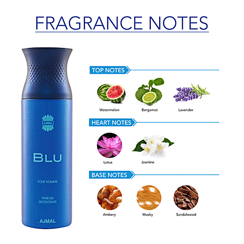 Ajmal Blu Perfume Deodorant For Men, 200 ml  