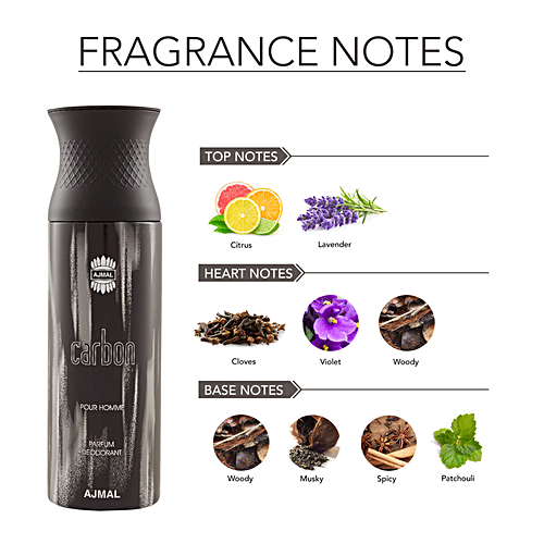 Ajmal Carbon Perfume Deodorant For Men, 200 ml