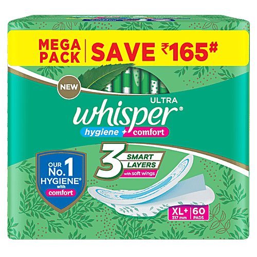 Buy Whisper Ultra Clean Sanitary Pads, XL+ Online at Best Price of Rs