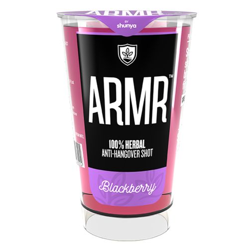 ARMR 100% Anti Hangover Drink - Blackberry, 60 ml Glass (Polycarb) Party Starter & Zero Sugar
