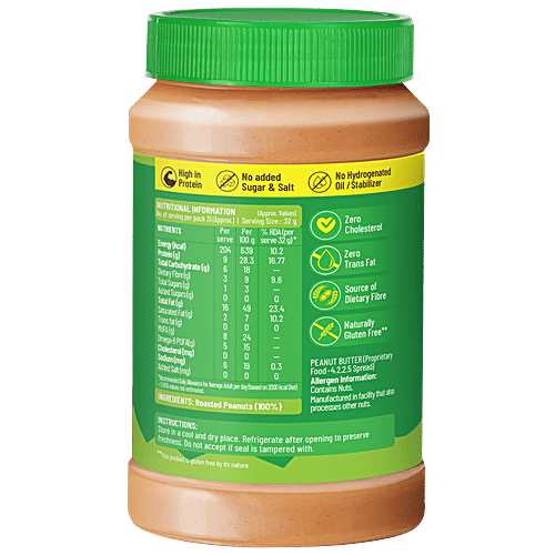 Disano Unsweetened Crunchy Peanut Butter, 1 kg Jar 