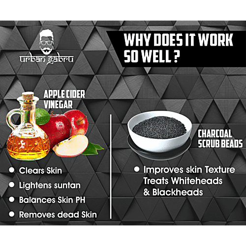 Buy urban gabru Charcoal Face Wash With Apple Cider Vinegar For Pimple