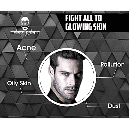 urban gabru Charcoal Face Wash With Apple Cider Vinegar For Pimple, Acne Control And Clear Glowing Skin, 120 g