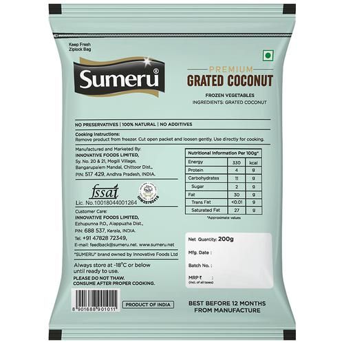 sumeru Grated Coconut, 200 g  