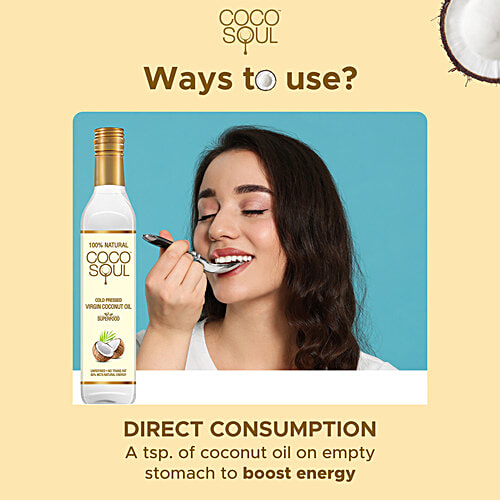 Coco Soul Cold Pressed & Unrefined Virgin Coconut Oil Combo, 2 pcs (1 L + 250 ml)