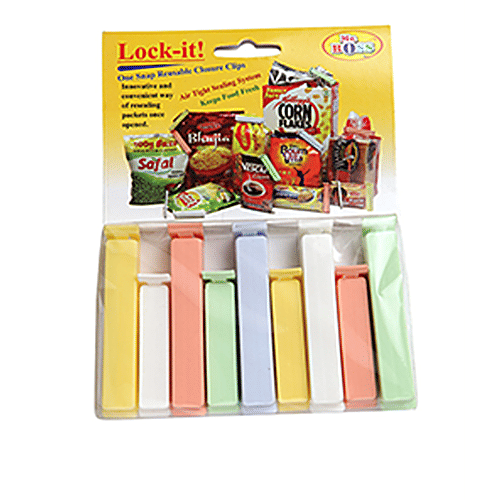 Mr. Boss Lock It Food Bag & Pouch Sealing Clip Set, 9 pcs (5 Big + 4 Small) 