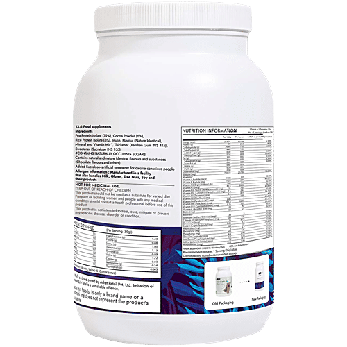 Kapiva Ayurveda Him Foods Plant Protein - Chocolate, Post-workout Recovery Shake, 1 kg 26g Protein Per Scoop, Isolate Protein