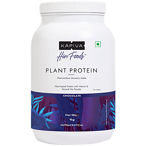 Kapiva Ayurveda Him Foods Plant Protein - Chocolate, Post-workout Recovery Shake, 1 kg 26g Protein Per Scoop, Isolate Protein