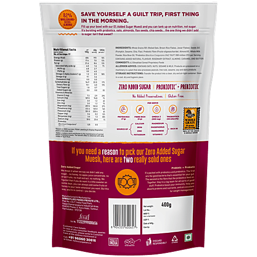 Yoga Bar Super Muesli, 400 g  No Added Sugar, Rich in Protein & Fibre, No Preservatives