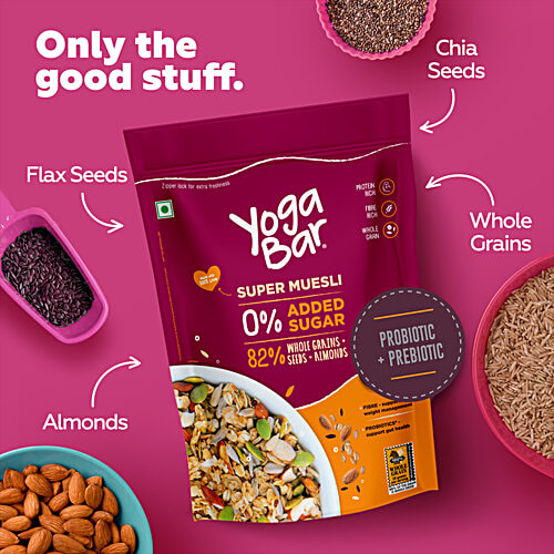 Yoga Bar Super Muesli, 400 g  No Added Sugar, Rich in Protein & Fibre, No Preservatives