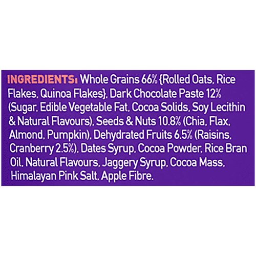 Yoga Bar Dark Chocolate & Cranberry Super Muesli, 400 g  83% Whole Grains/Nuts & Seeds/Dried Fruits