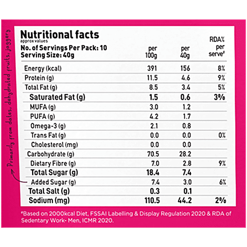 Yoga Bar Fruits, Nuts & Seeds Super Muesli, 400 g  Rich in Protein, 93% Whole Grains/Dry Fruits/Nuts & Seeds